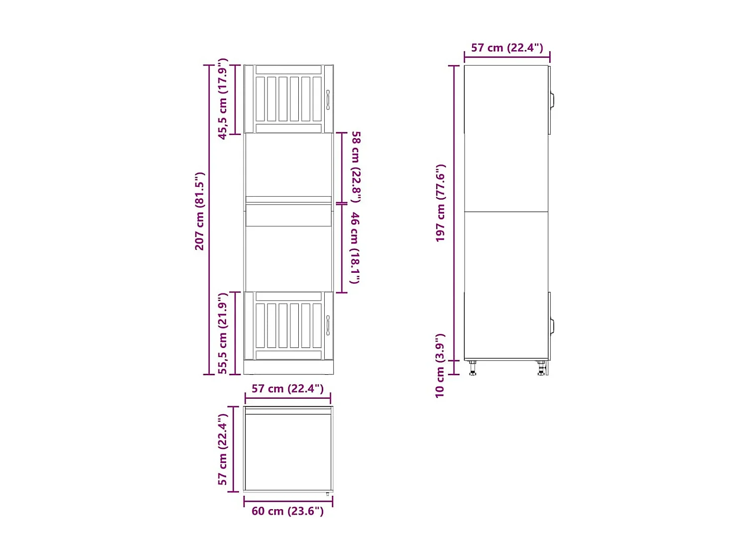 Armoires de four 2 pcs Kalmar sonoma gris bois d'ingénierie