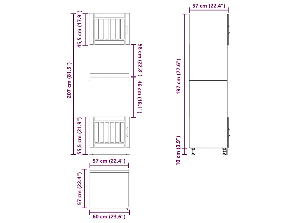 Armoires de four 2 pcs Kalmar sonoma gris bois d'ingénierie