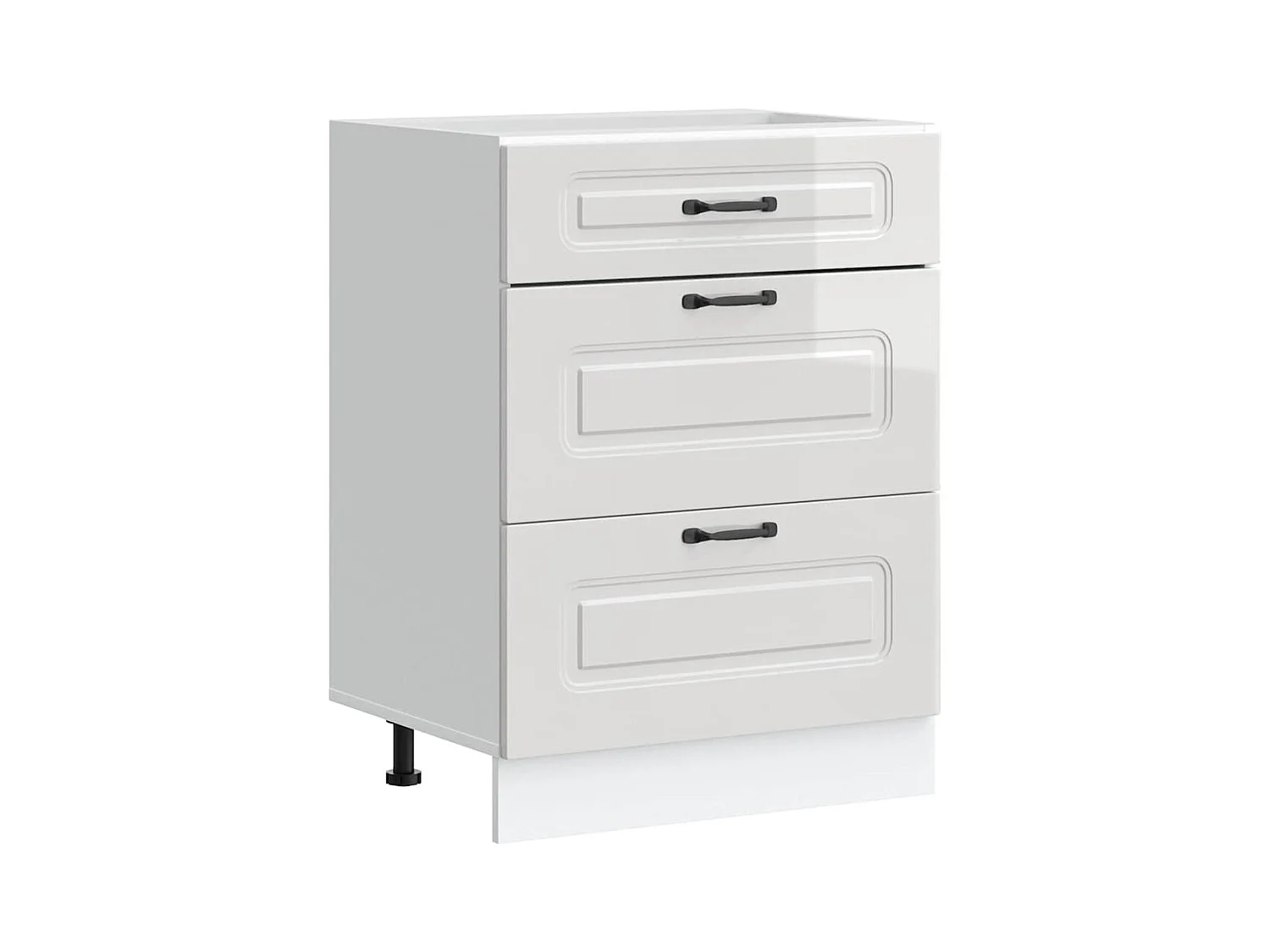 Küchenunterschrank Kalmar Hochglanz-Weiß Holzwerkstoff