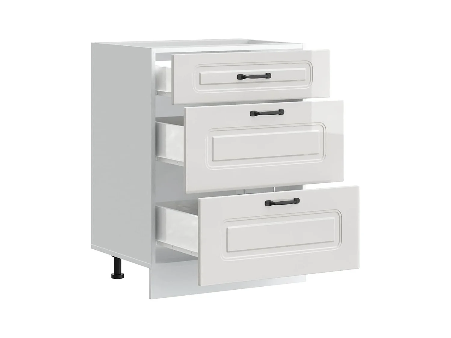 Küchenunterschrank Kalmar Hochglanz-Weiß Holzwerkstoff