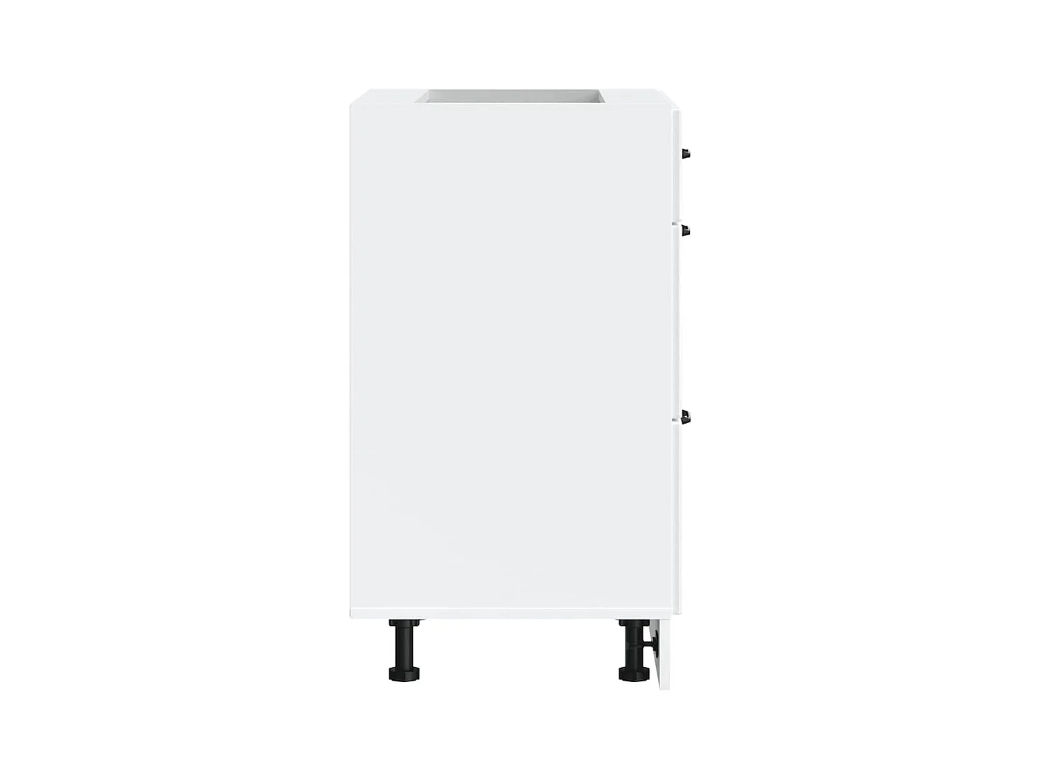 Armário de cozinha "Kalmar" em madeira de engenharia branca brilhante