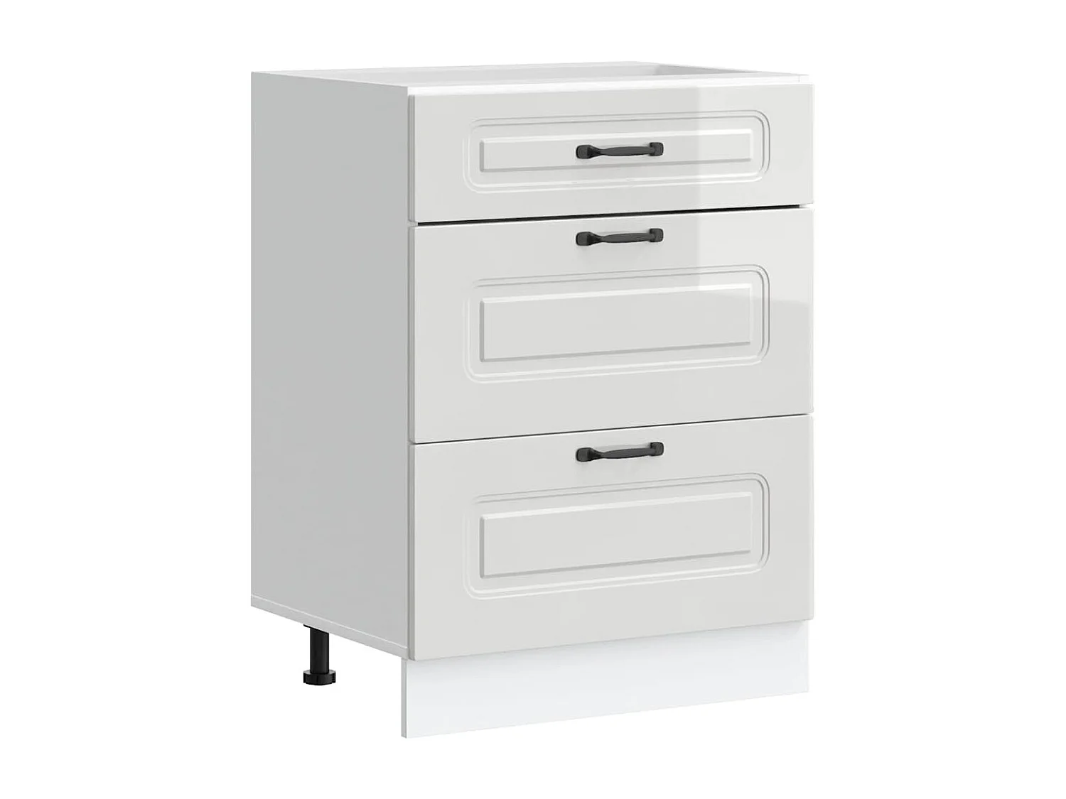 Küchenunterschrank „Kalmar“ Hochglanz-Weiß Holzwerkstoff