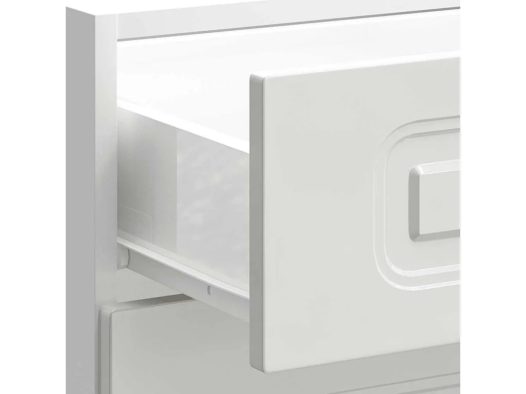 Armário de cozinha "Kalmar" em madeira de engenharia branca brilhante