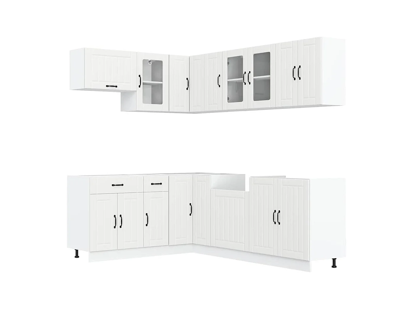 11-delige Keukenkastenset Lucca bewerkt hout wit