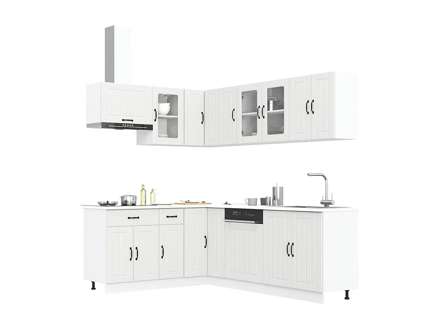 11 peças armário de cozinha conjunto Lucca branco