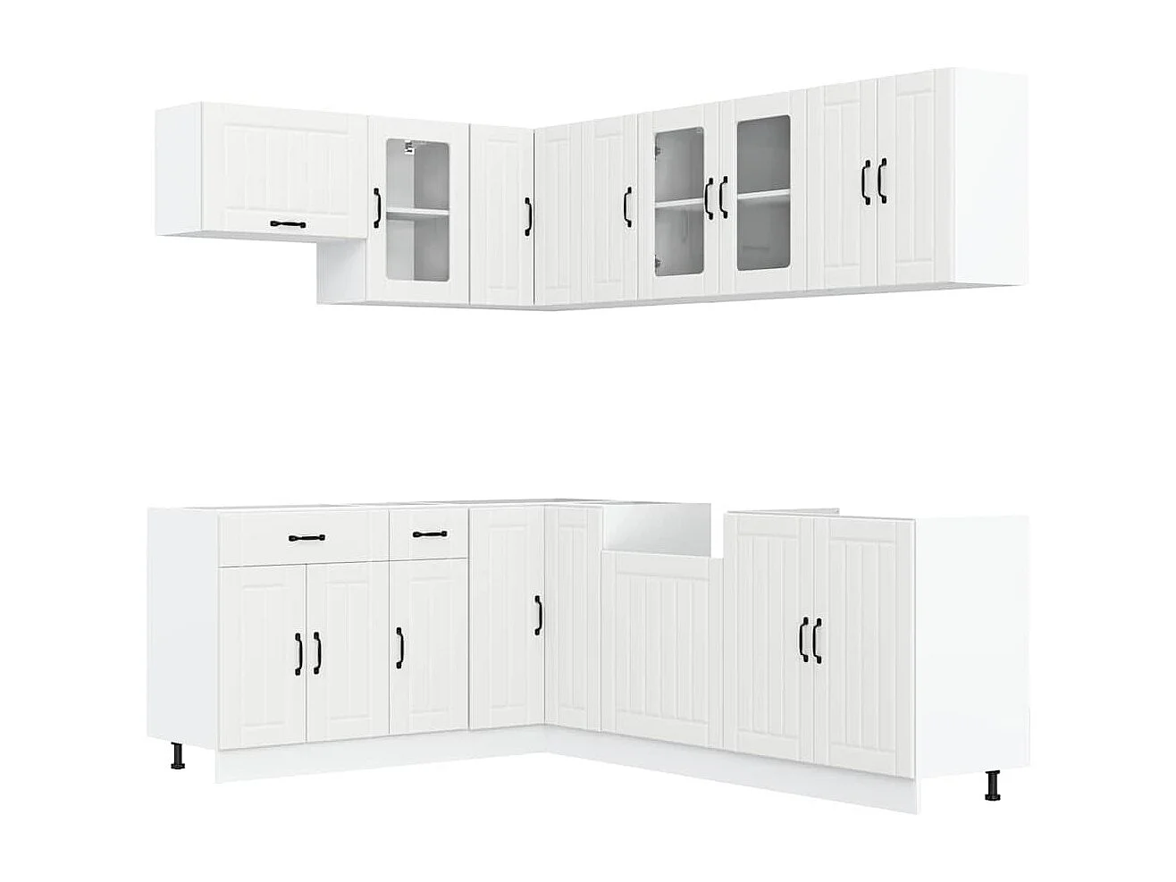 11 peças armário de cozinha conjunto Lucca branco