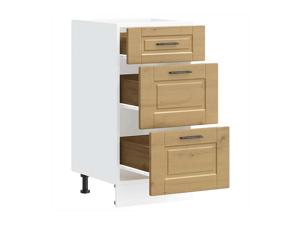 Keuken onderkast Porto bewerkt hout artisanaal eikenkleur