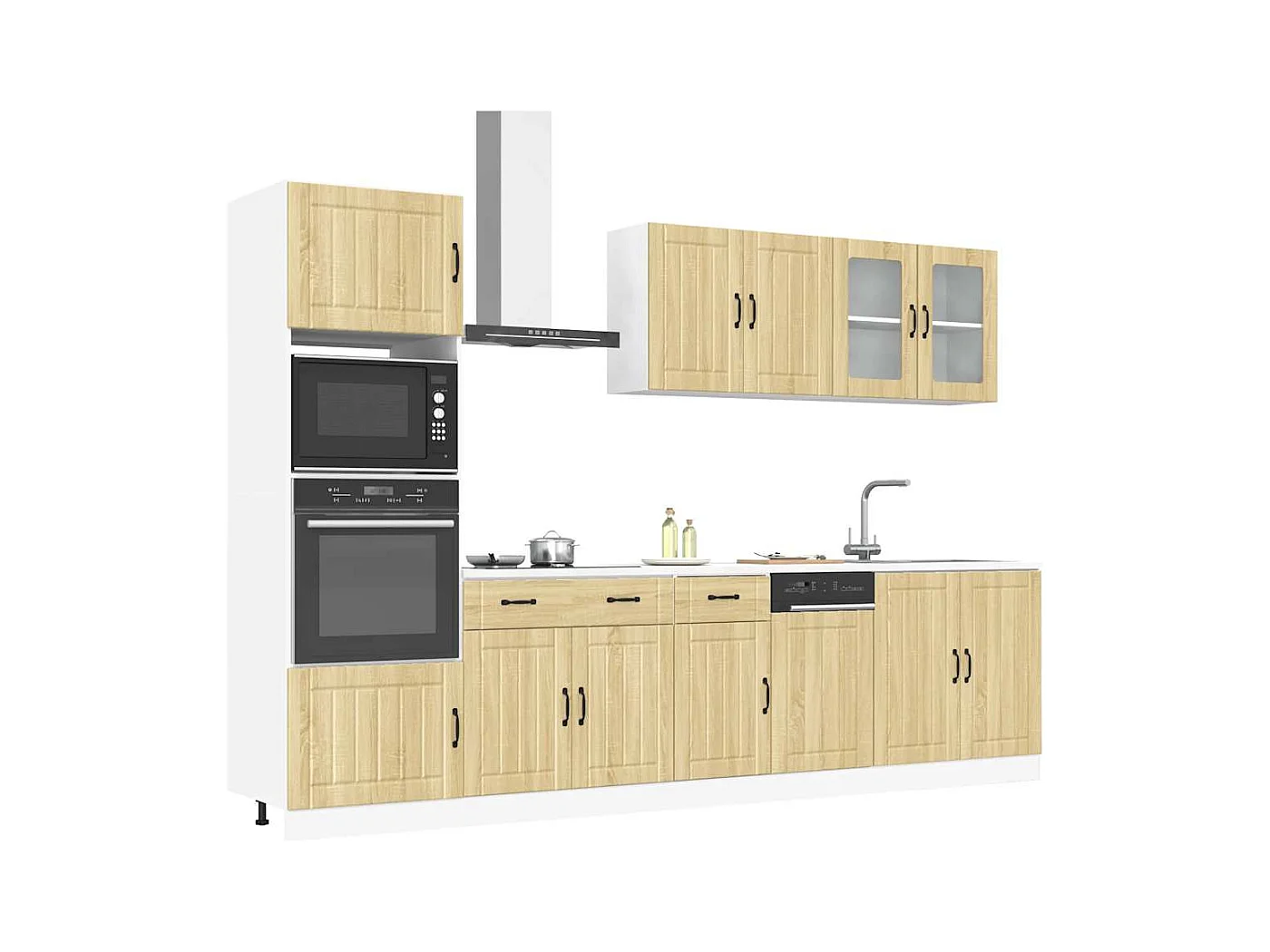 7-delige Keukenkastenset Lucca bewerkt hout sonoma eikenkleur