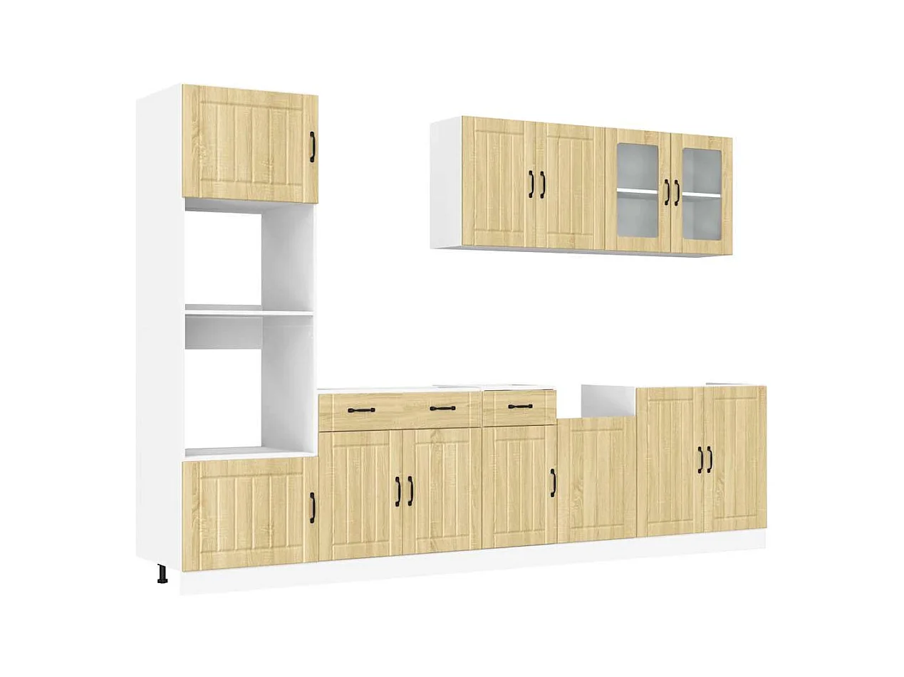 7-delige Keukenkastenset Lucca bewerkt hout sonoma eikenkleur