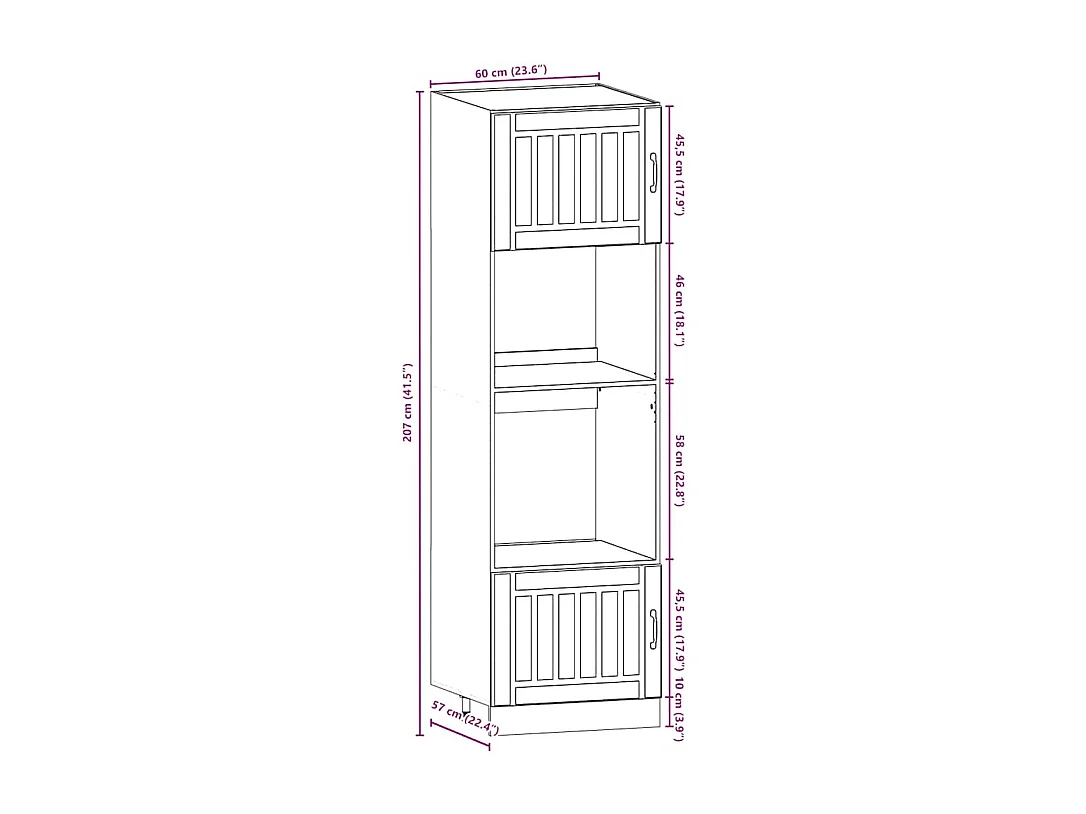 7 peças armário de cozinha conjunto Lucca sonoma carvalho