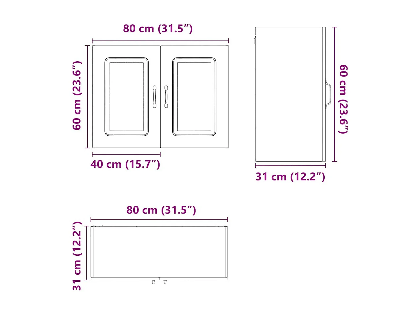 Mueble de pared cocina Kalmar madera contrachapada roble sonoma