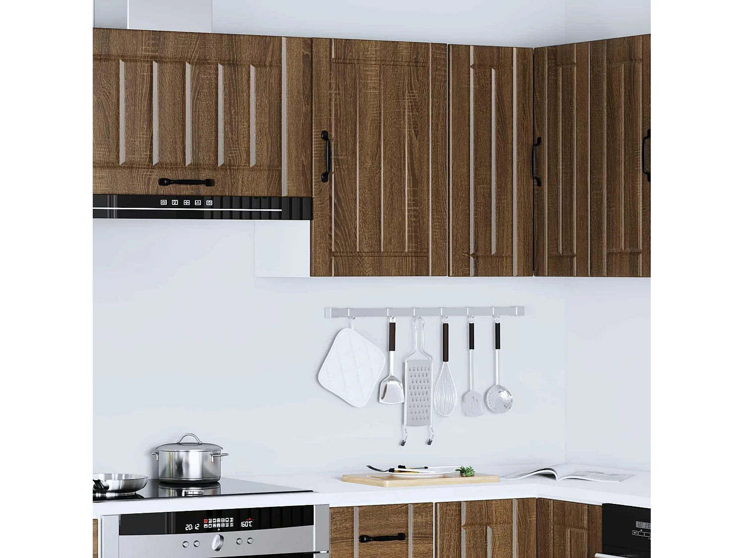 Armoire murale de cuisine Lucca chêne marron bois ingénierie