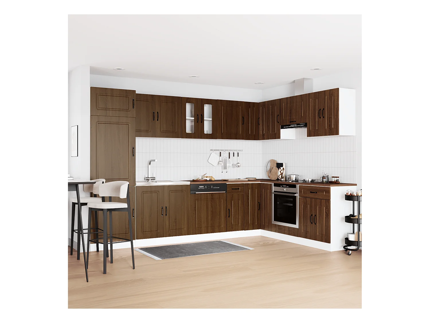 Armário de Cozinha Kalmar 2 pcs Castanho 80 x 46 x 81.5 cm