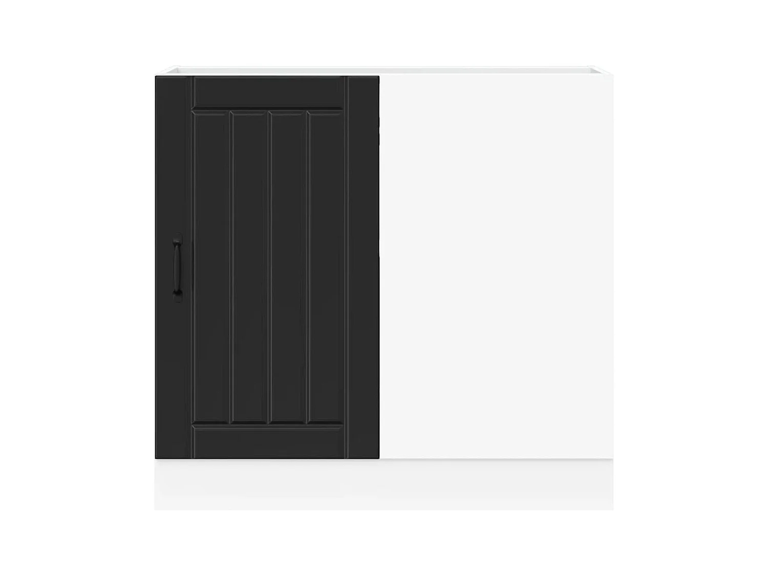 Onderkast "Lucca" Zwart Bewerkt Hout