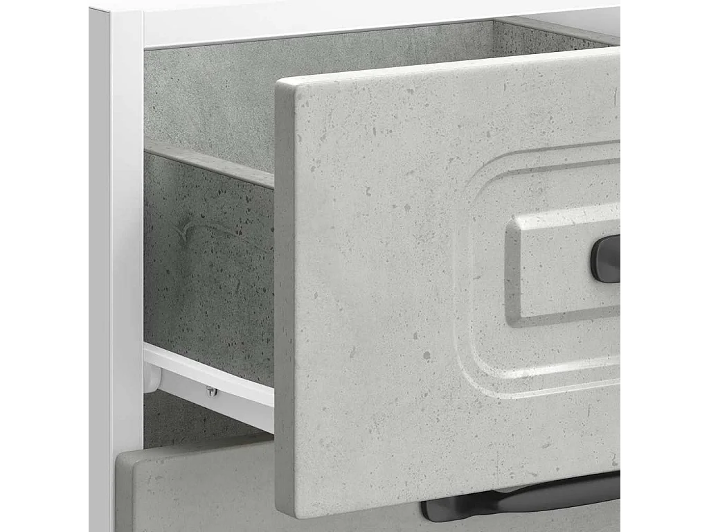 Armoire de cuisine Kalmar gris béton bois d'ingénierie