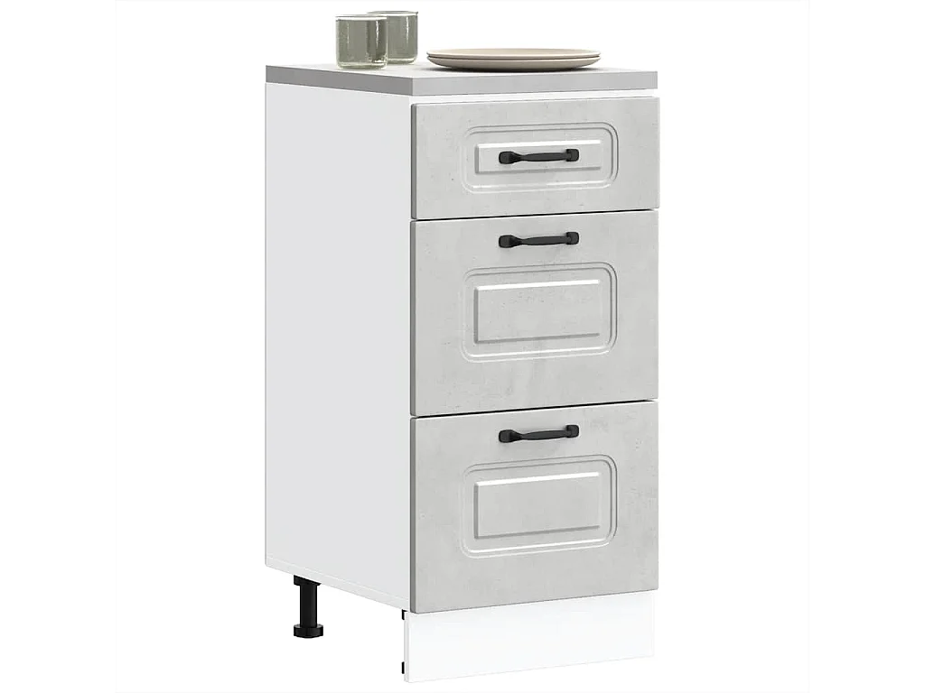 Mueble bajo de cocina Kalmar madera de ingeniería gris hormigón