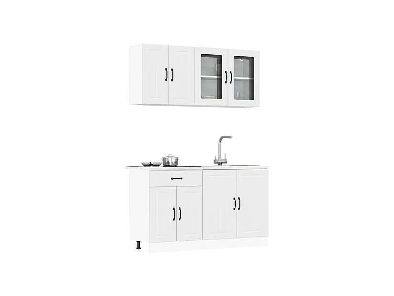 Set Mobili da Cucina 4 pz Lucca Bianchi Legno Multistrato