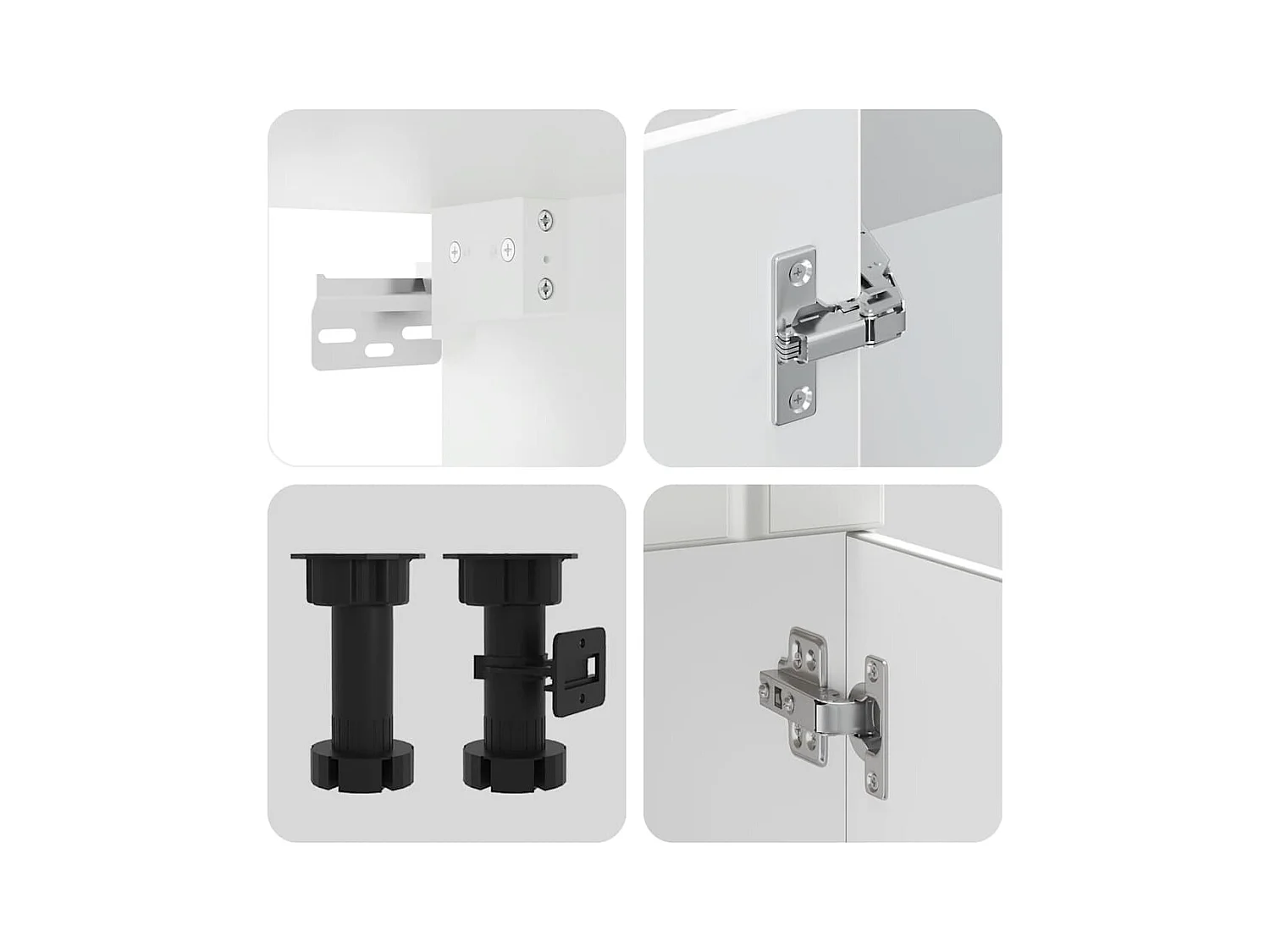 Set Mobili da Cucina 4 pz Lucca Bianchi Legno Multistrato