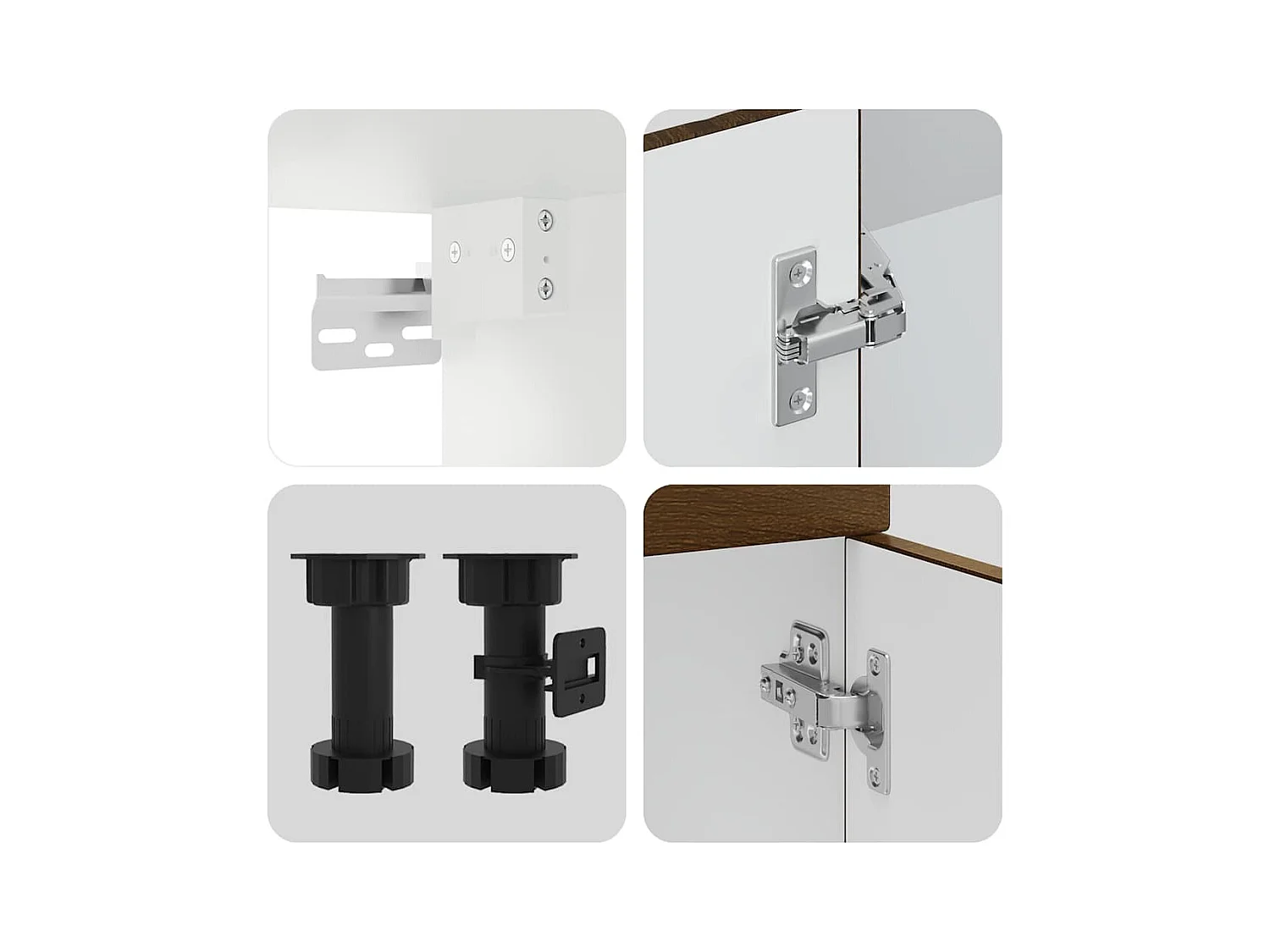 4-delige Keukenkastenset Kalmar bewerkt hout bruin eikenkleur