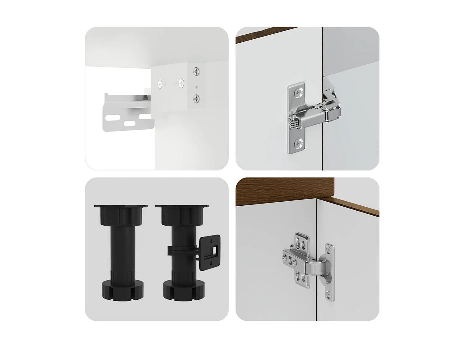 4-tlg. Küchenschrank-Set Kalmar Braun Eichen-Optik Holzwerkstoff