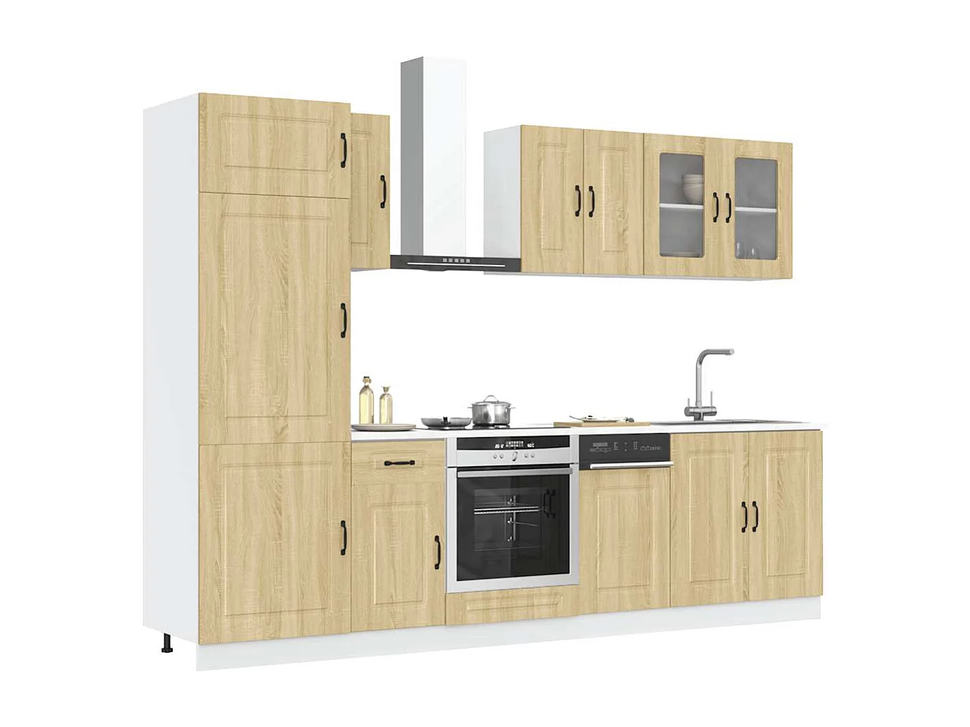 Mueble cocina Kalmar roble sonoma 8 pzas madera contrachapada