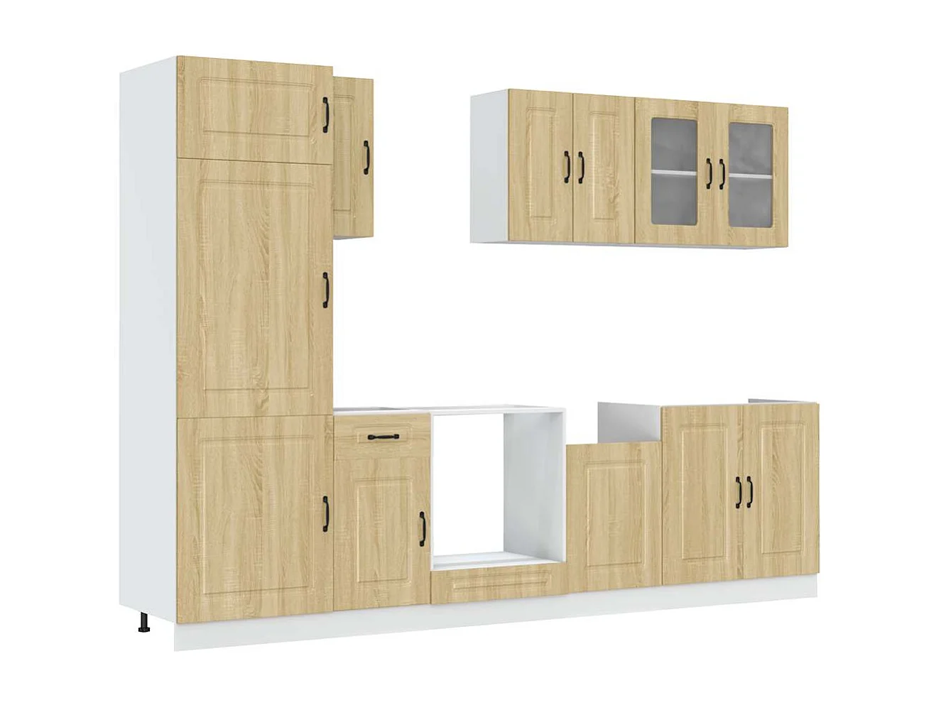 Mueble cocina Kalmar roble sonoma 8 pzas madera contrachapada