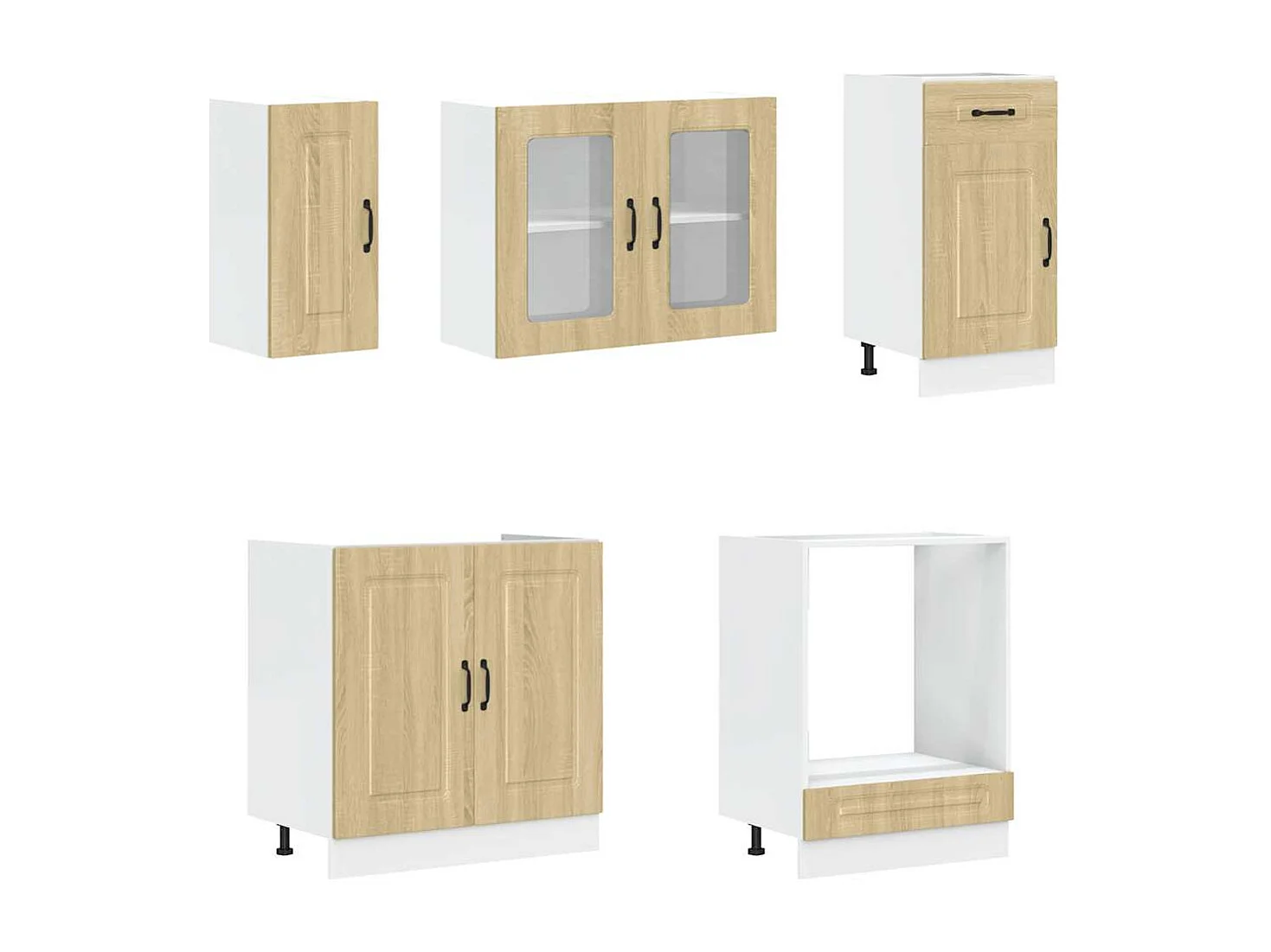 Mueble cocina Kalmar roble sonoma 8 pzas madera contrachapada