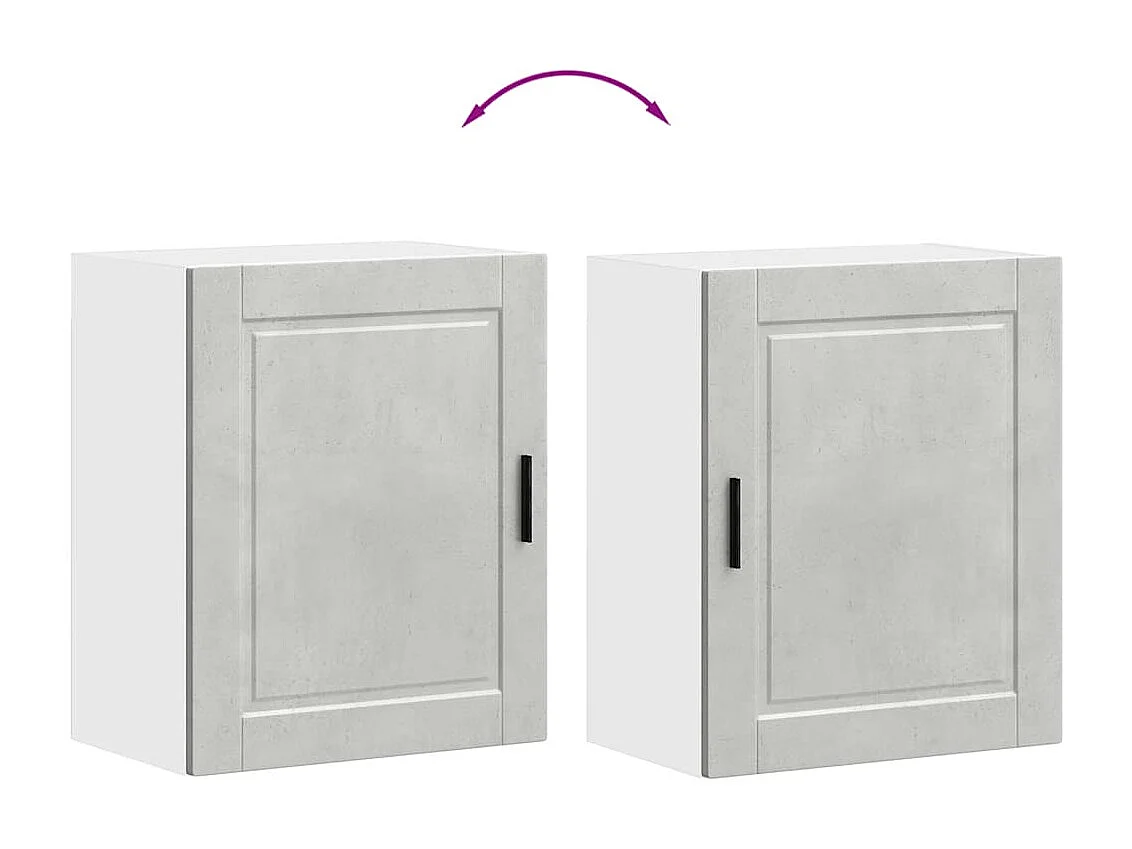 Armoire murale de cuisine Porto gris béton bois d'ingénierie