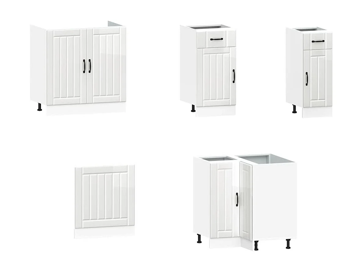 11 peças armário de cozinha conjunto Lucca brilho branco