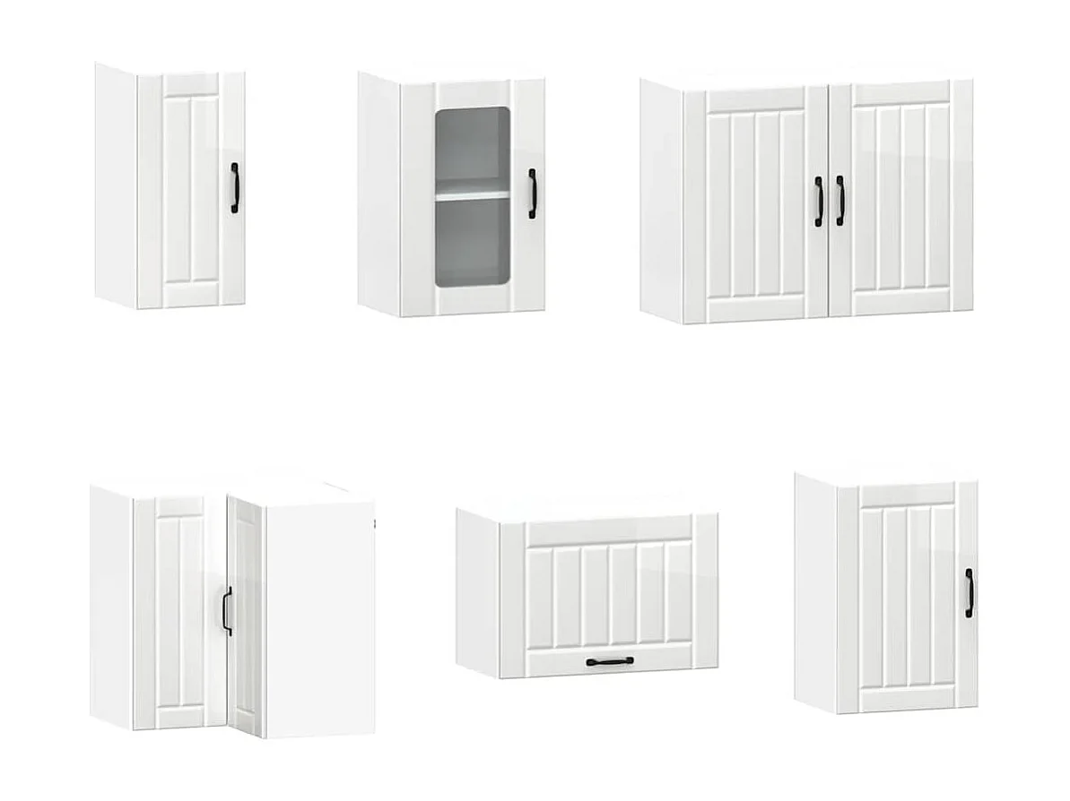 11 peças armário de cozinha conjunto Lucca brilho branco