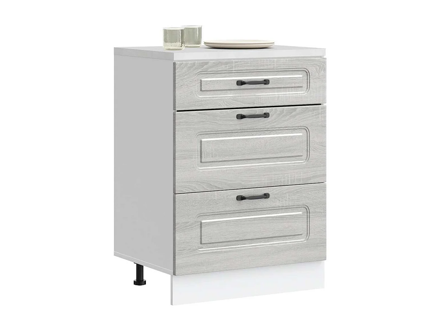 Onderkast Kalmar bewerkt hout grijs sonoma eiken