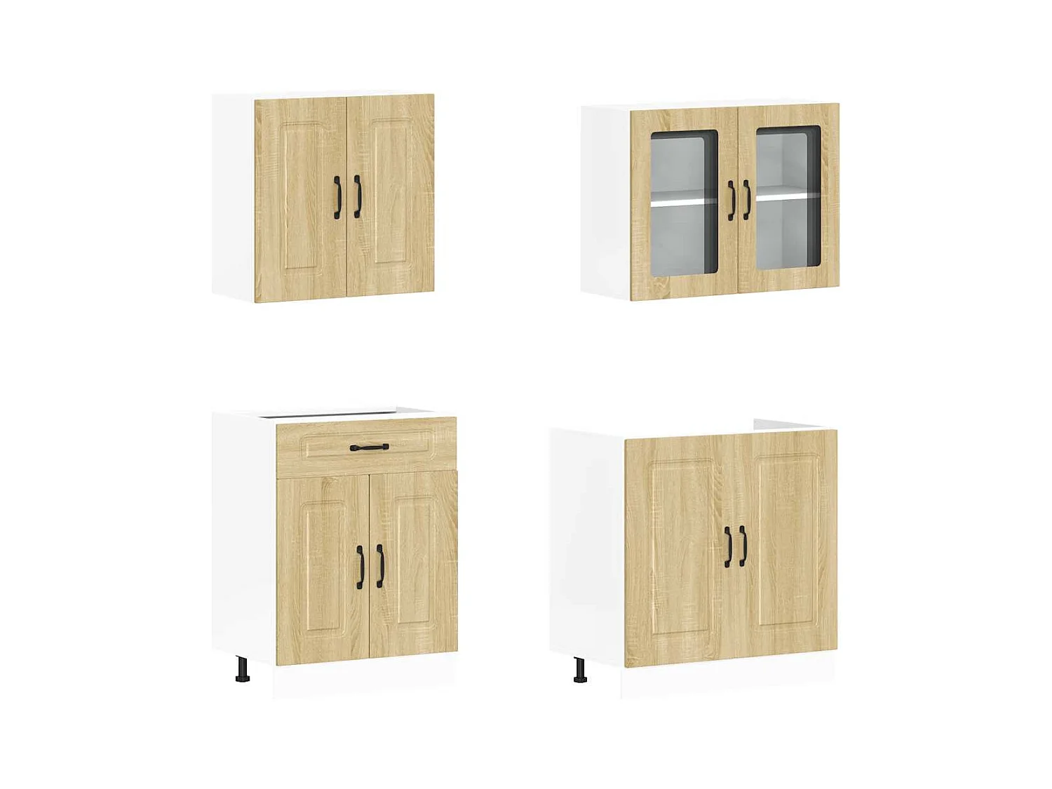 Mueble cocina Kalmar roble sonoma 4 pzas madera contrachapada