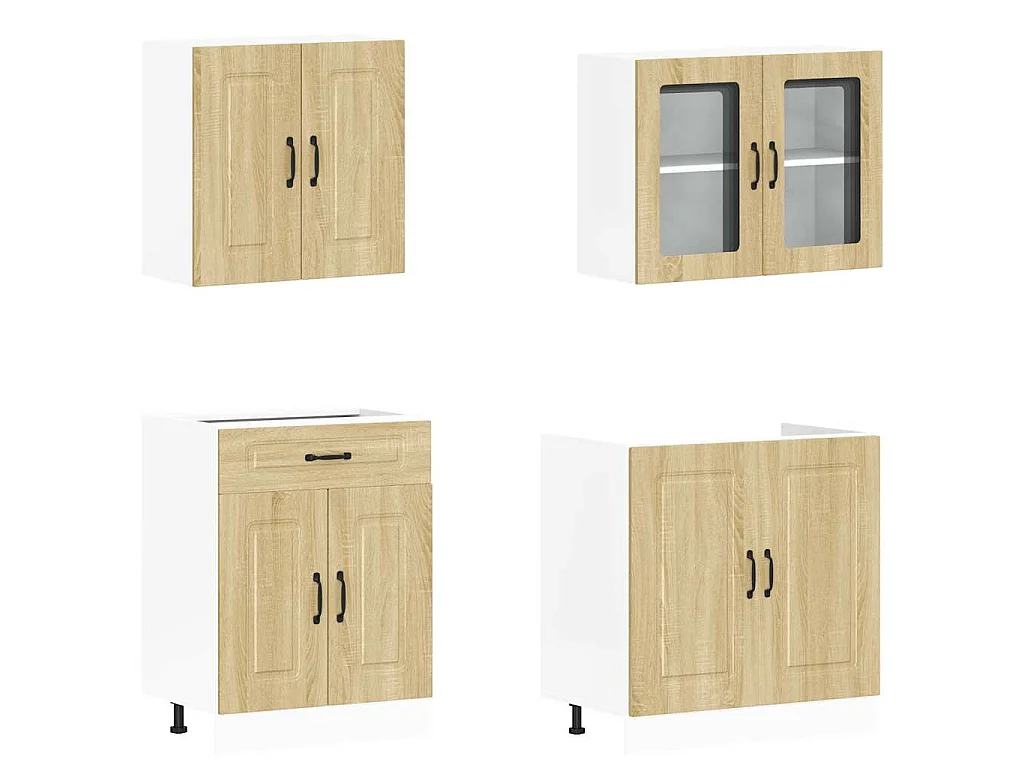 Ensemble d'armoires de cuisine 4 pcs Kalmar bois d'ingénierie