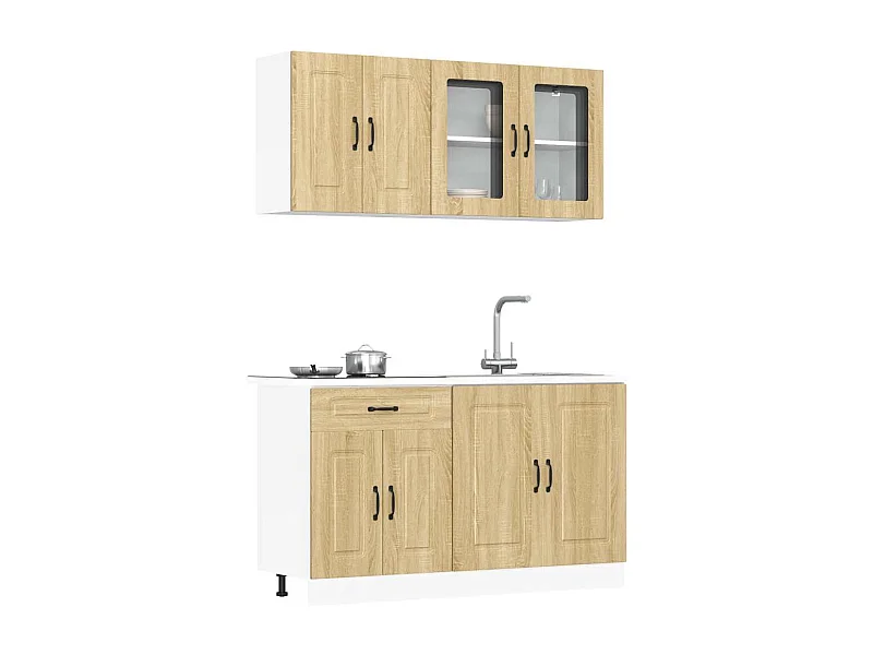 4 peças armário de cozinha conjunto Kalmar sonoma carvalho