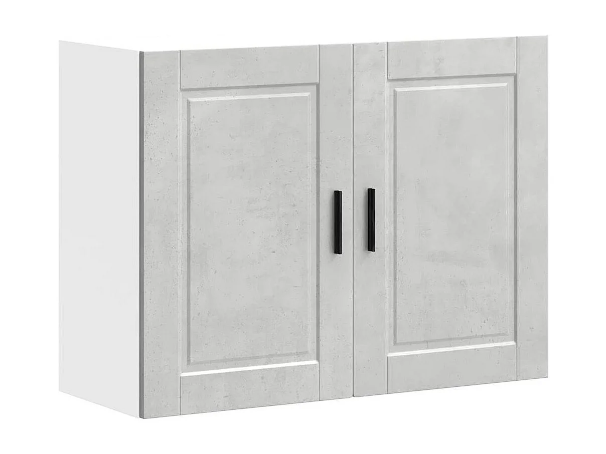 Armoire murale de cuisine Porto gris béton bois d'ingénierie