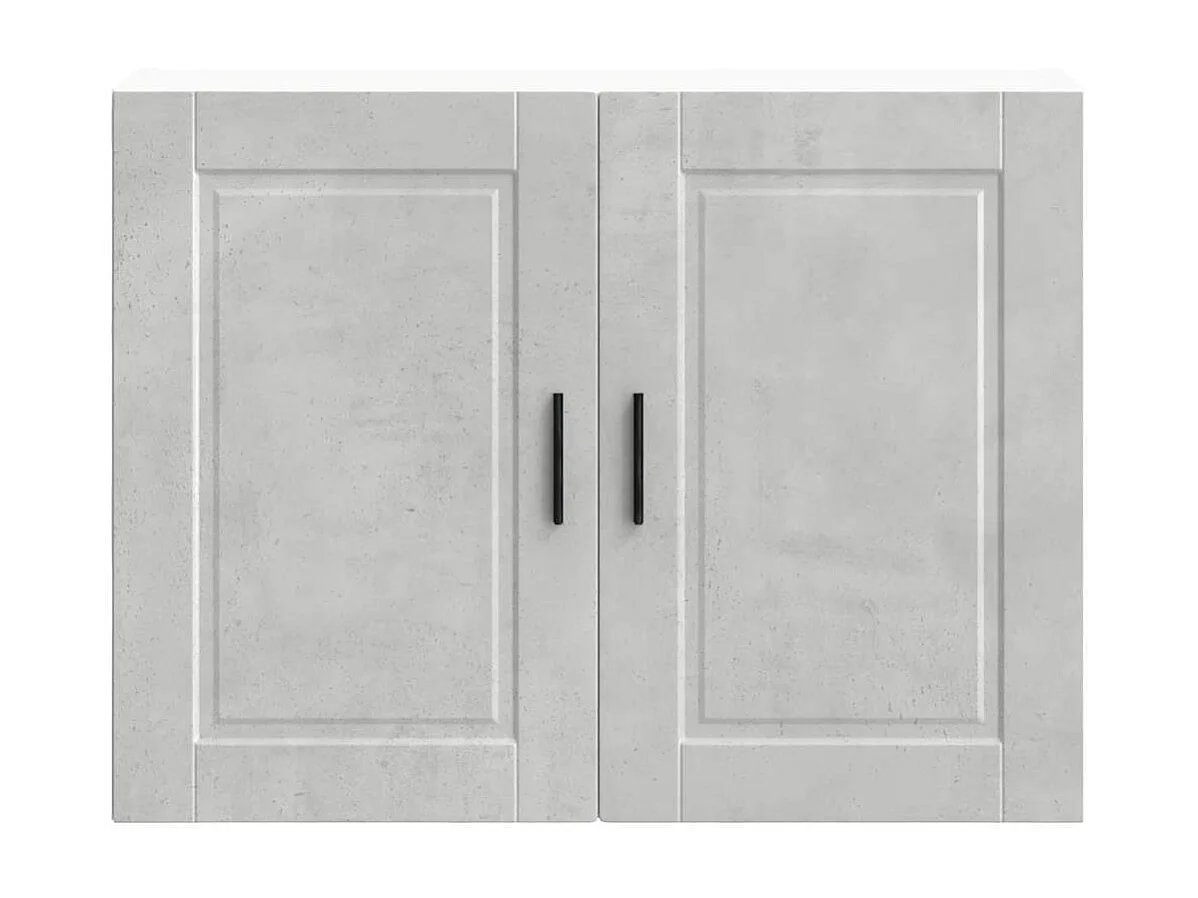 Armoire murale de cuisine Porto gris béton bois d'ingénierie