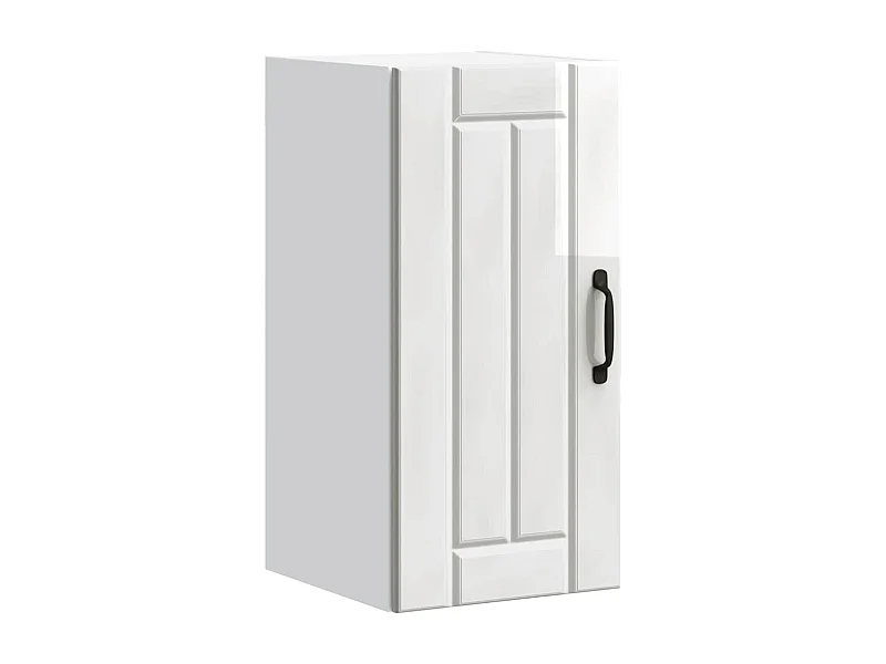 Armoire murale de cuisine Lucca blanc brillant bois ingénierie