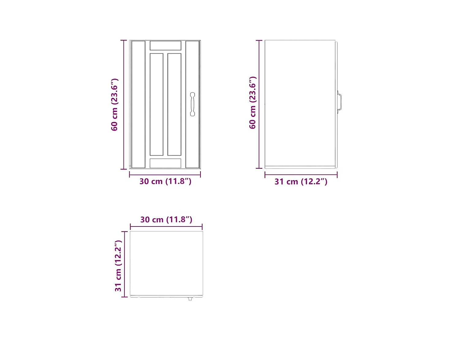 Pensile da Cucina Lucca Bianco Lucido in Legno Multistrato