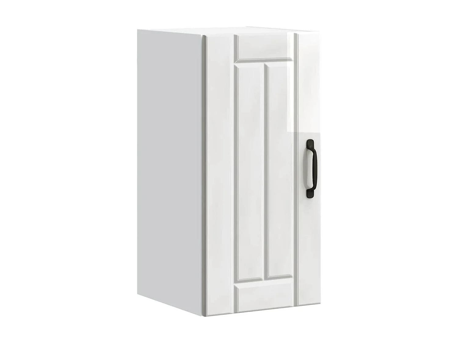 Armoire murale de cuisine Lucca blanc brillant bois ingénierie