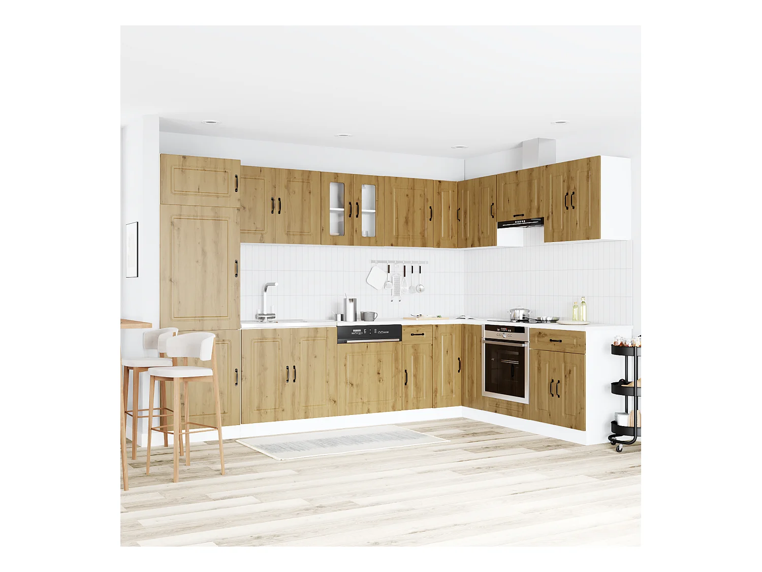 Armário de Cozinha Kalmar 2 pcs Castanho 80 x 46 x 81.5 cm