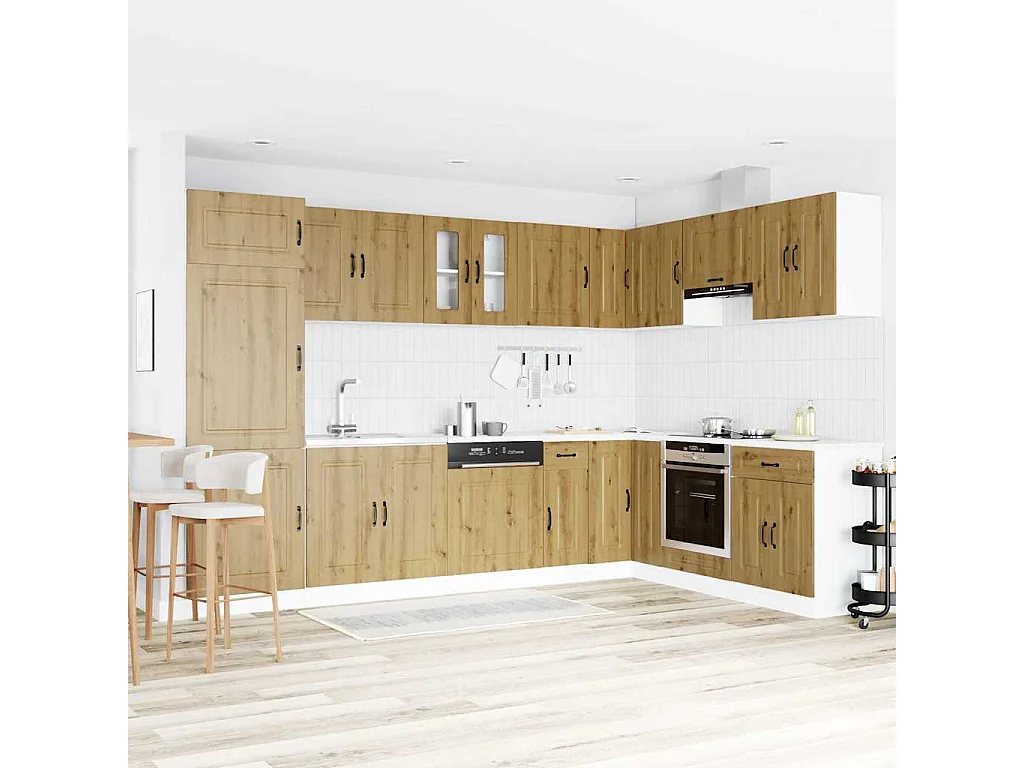 Keukenkast Kalmar 2 pcs Bruin 80 x 46 x 81.5 cm Bewerkt hout