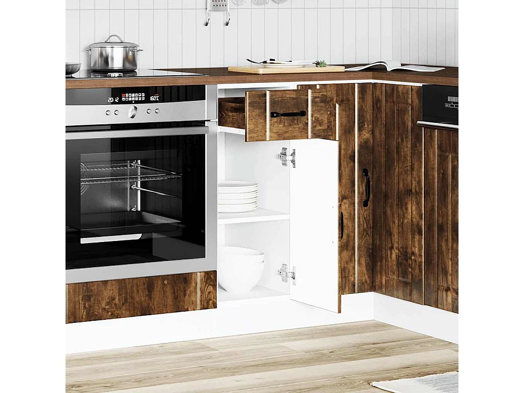 Base da Cucina Lucca Rovere Fumo in Legno Multistrato