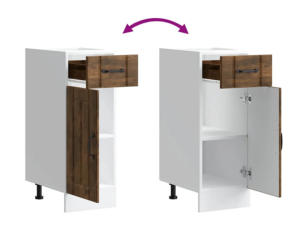 Base da Cucina Lucca Rovere Fumo in Legno Multistrato