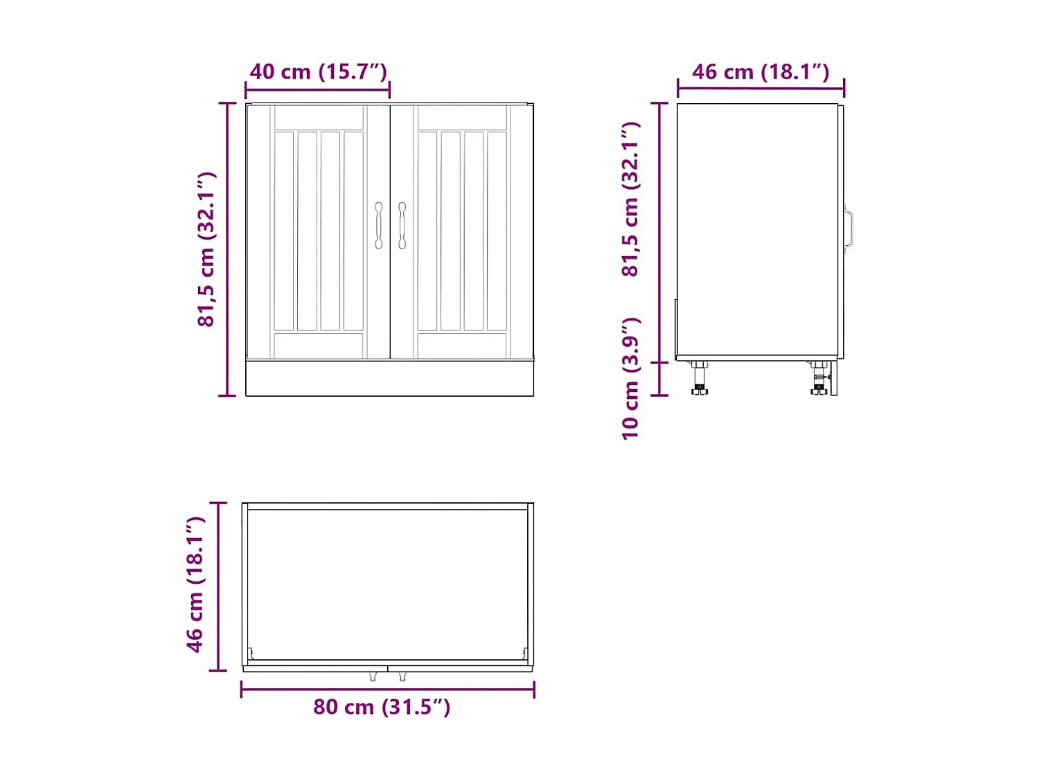 Mueble bajo fregadero Lucca madera contrachapada roble ahumado