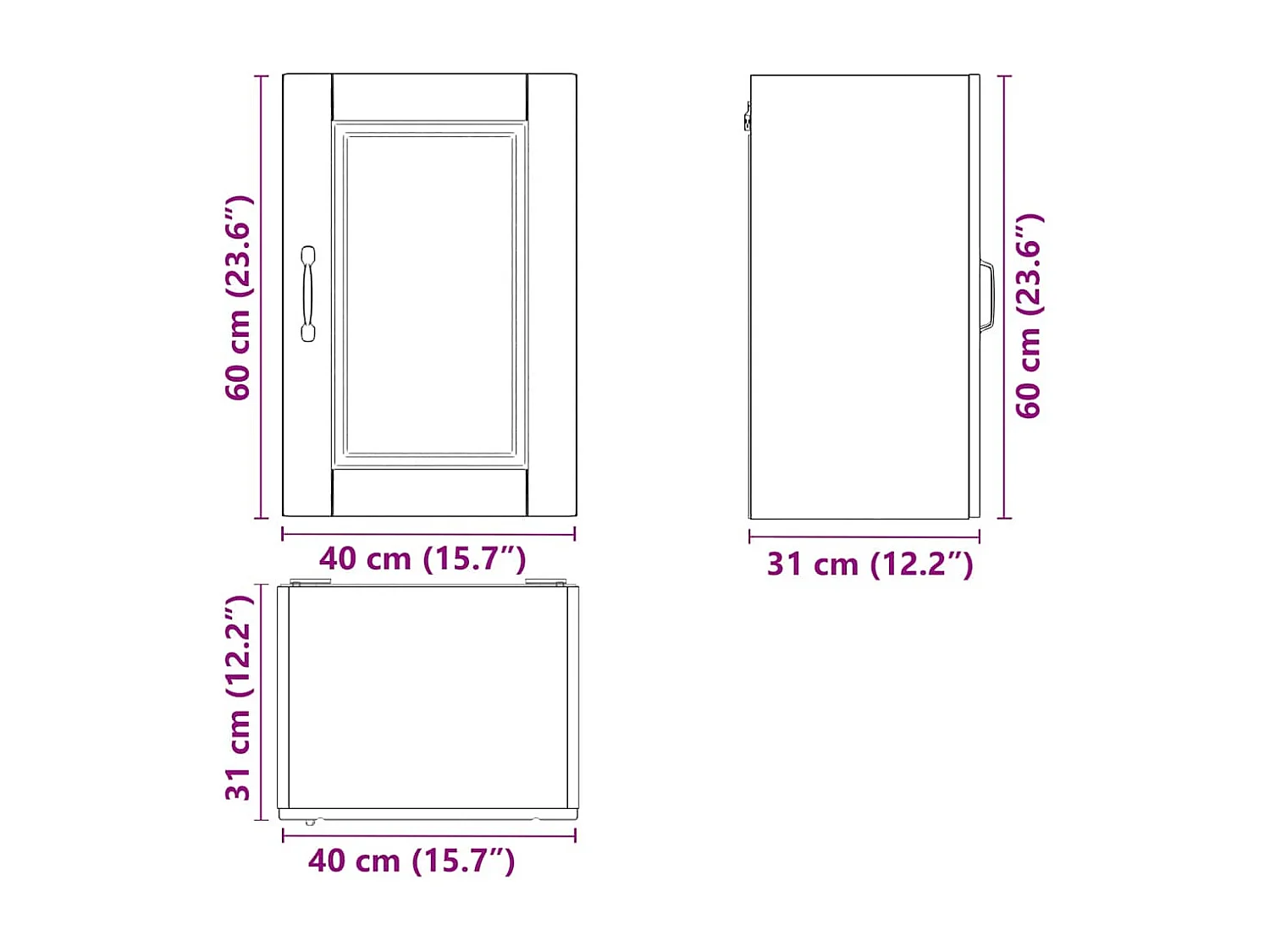 Armoire murale de cuisine Porto blanc brillant bois ingénierie