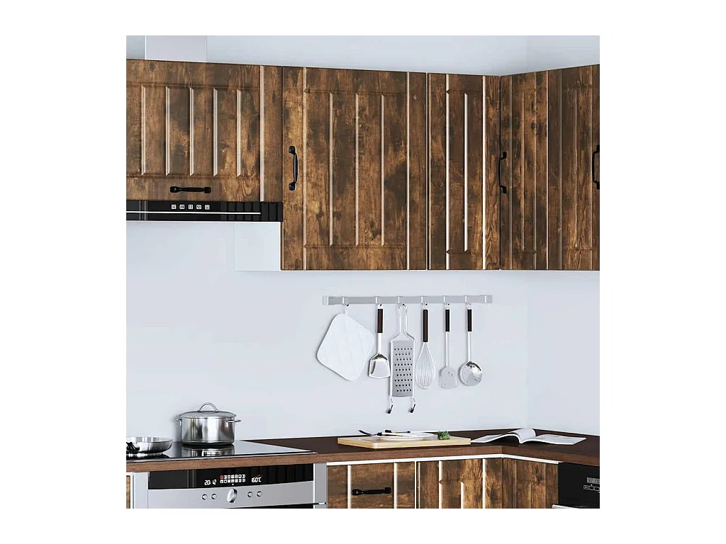 Armoire murale de cuisine Lucca chêne fumé bois ingénierie