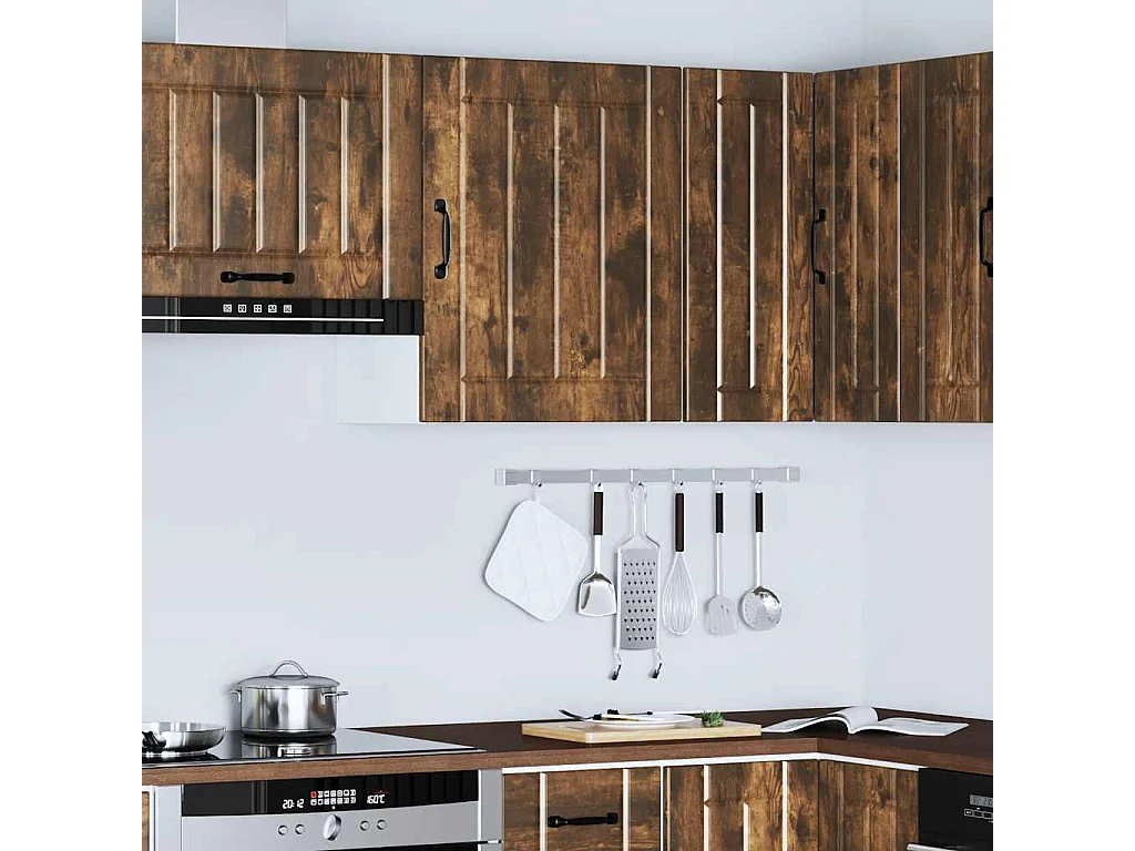 Armoire murale de cuisine Lucca chêne fumé bois ingénierie