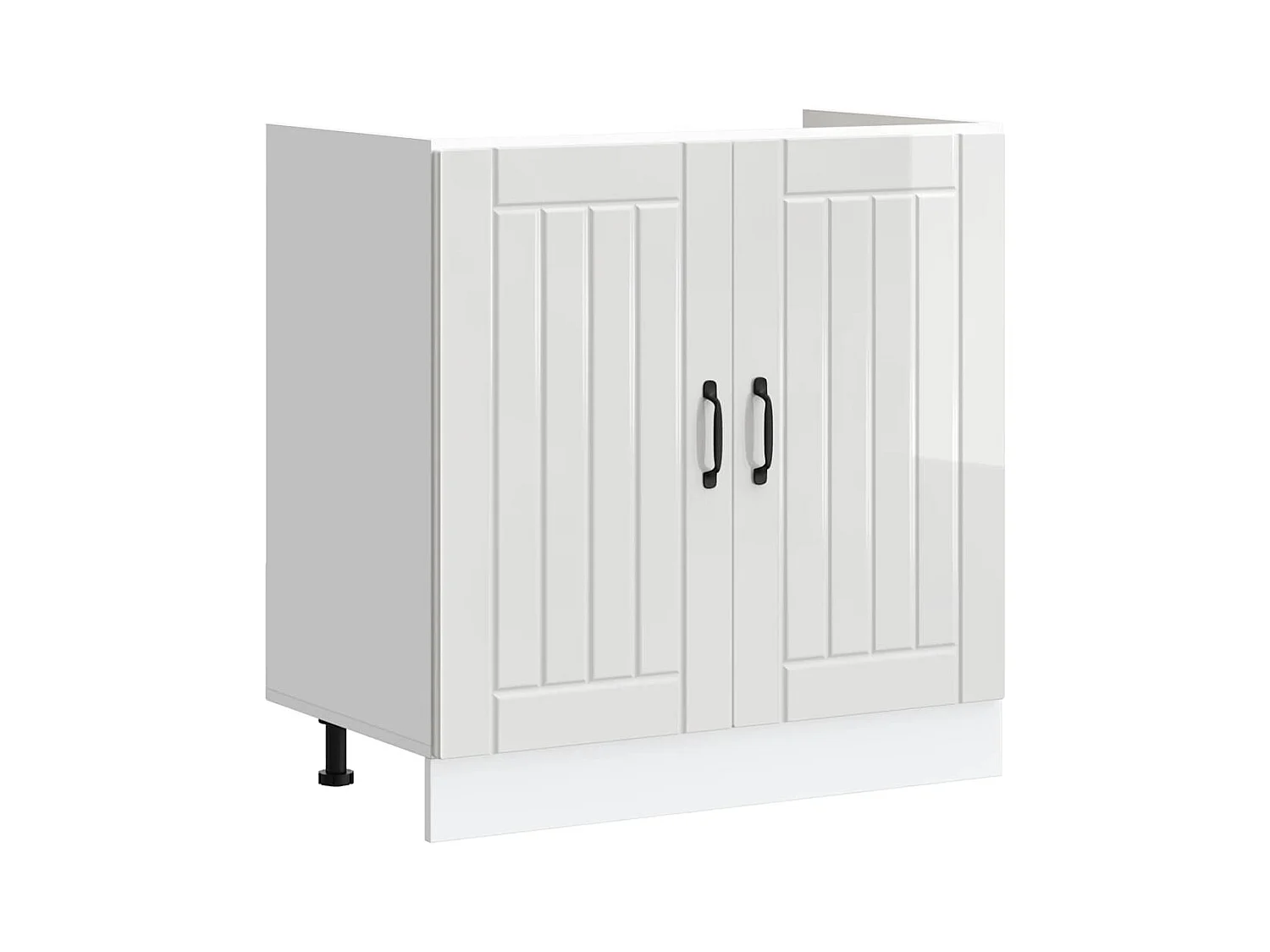 Spoelbakonderkast Lucca bewerkt hout hoogglans wit