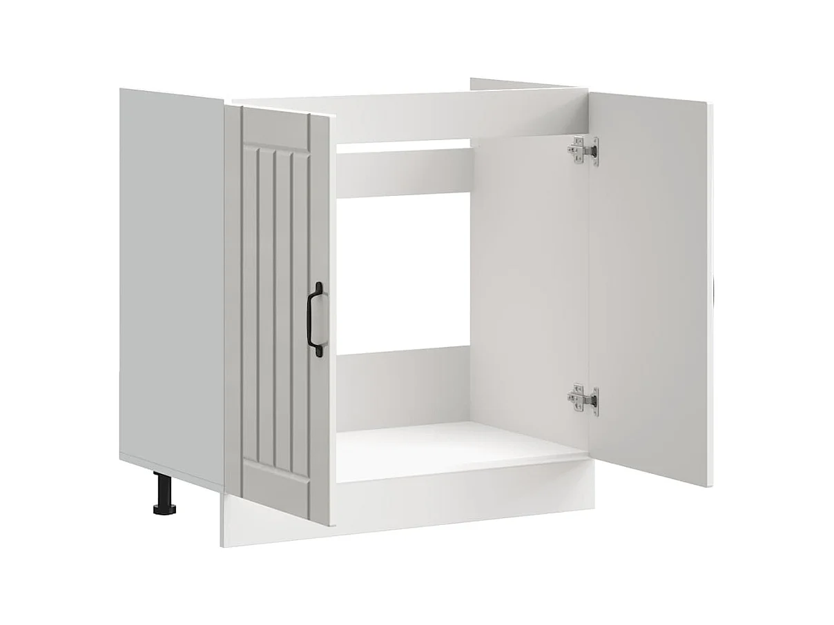 Spoelbakonderkast Lucca bewerkt hout hoogglans wit