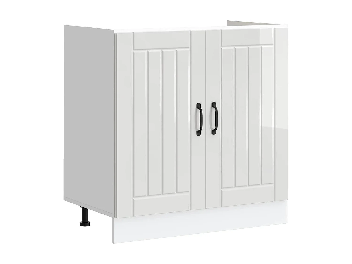 Spoelbakonderkast Lucca bewerkt hout hoogglans wit